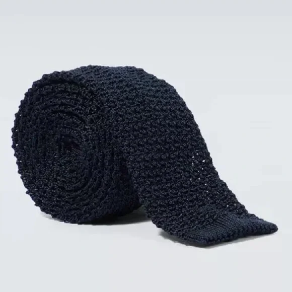 Polo Ralph Lauren Knit Silk tie navy blue - Picture 7 of 13